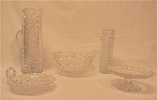 Four pieces of cut glass