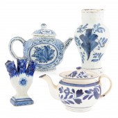 FOUR PIECES OF DELFT TABLEWARE