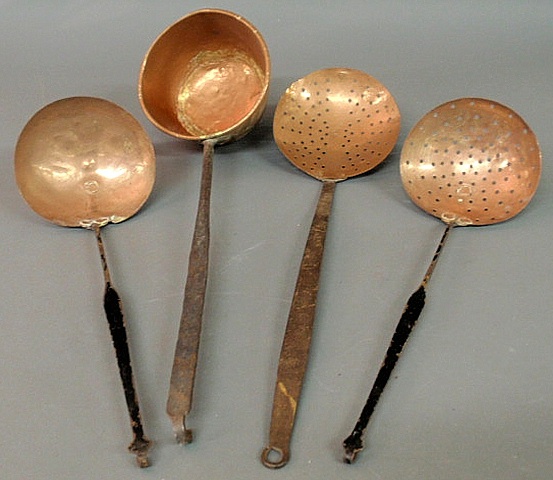 Four pieces of early wrought iron