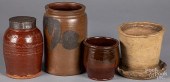 FOUR PIECES OF EARTHENWARE, 19