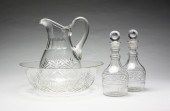 FOUR PIECES OF ENGLISH CUT GLA