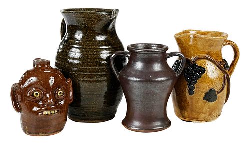 FOUR PIECES OF GEORGIA POTTERYrunny