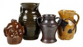 FOUR PIECES OF GEORGIA POTTERY