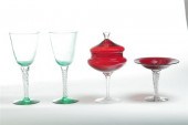 FOUR PIECES OF GLASS.  America