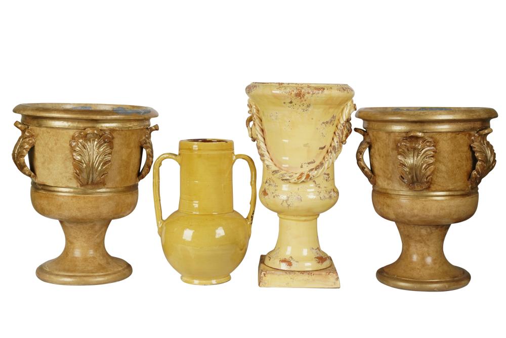 FOUR PIECES OF GLAZED
