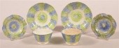 FOUR PIECES OF GREEN AND BLUE