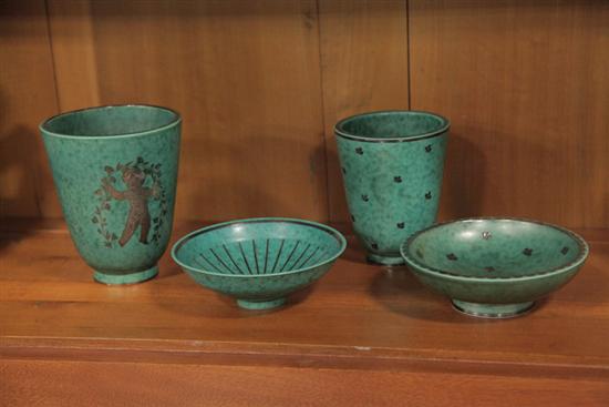 FOUR PIECES OF GUSTAVSBERG