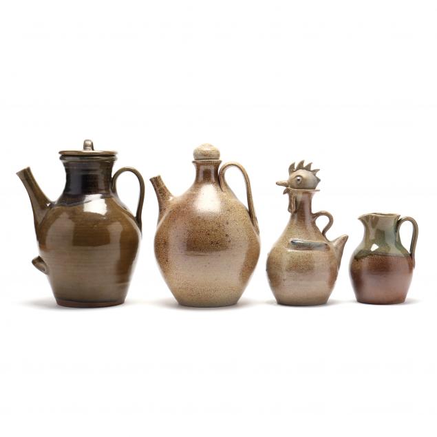 FOUR PIECES OF JUGTOWN (NC) POTTERY