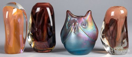 FOUR PIECES OF LABINO ART GLASSFour