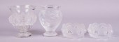 FOUR PIECES OF LALIQUE GLASS: