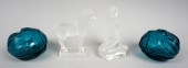 FOUR PIECES OF LALIQUE: PAIR O