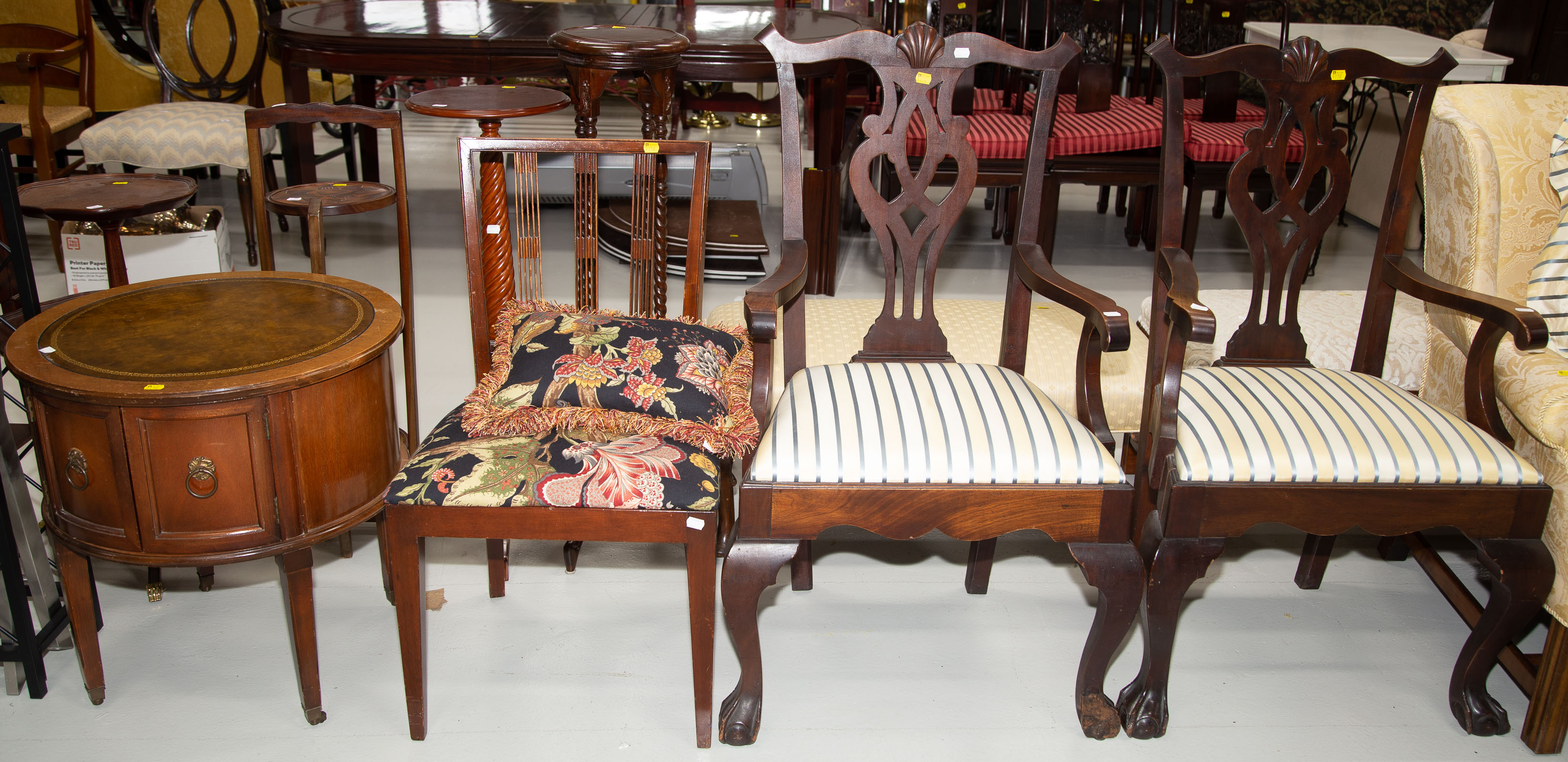 FOUR PIECES OF MAHOGANY FURNITURE