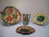 Four pieces of Majolica art po