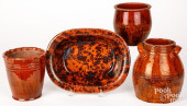 FOUR PIECES OF MANGANESE DECOR