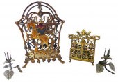 FOUR PIECES OF METALWARE, INCL