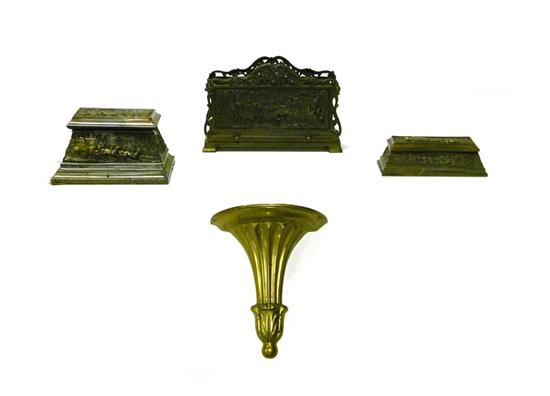 Four pieces of metalwork including: