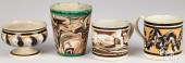 FOUR PIECES OF MOCHA PEARLWARE