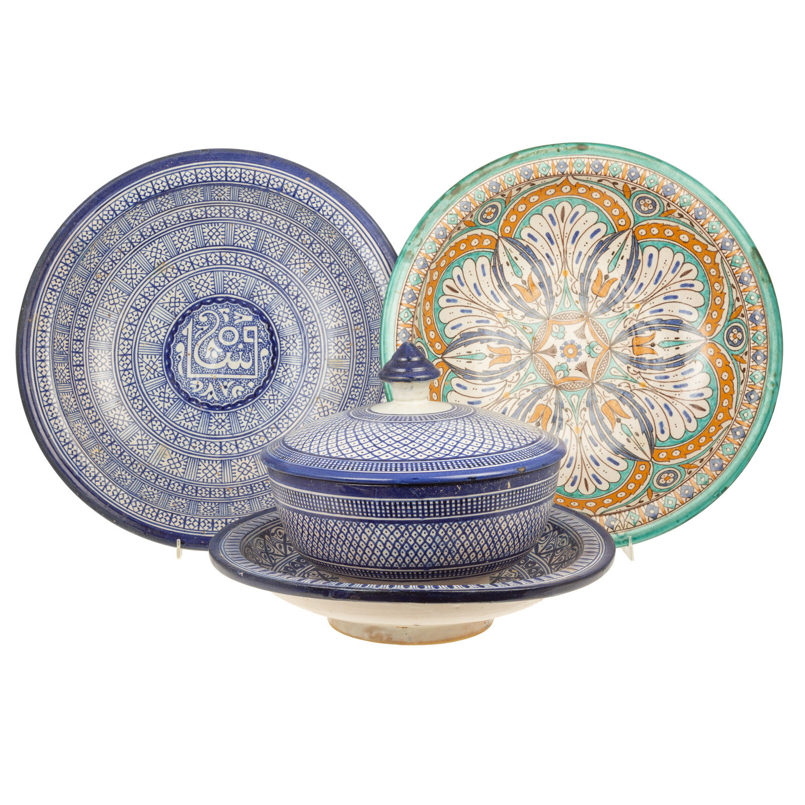 FOUR PIECES OF MOROCCAN POTTERY