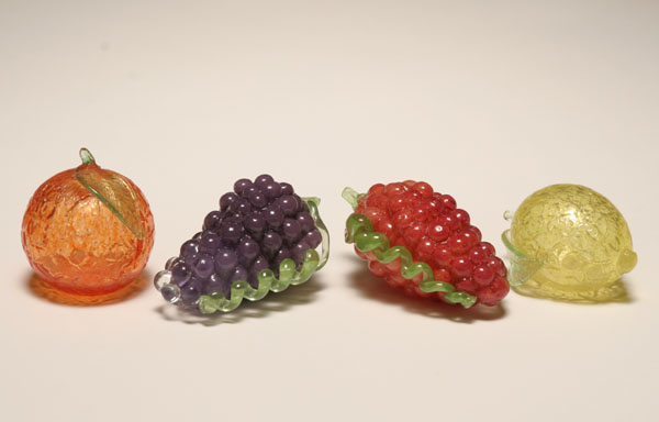Four pieces of Murano art glass