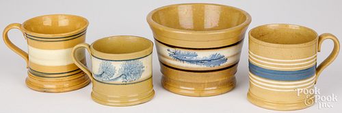 FOUR PIECES OF OHIO YELLOWWARE