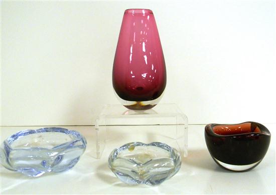 Four pieces of Orrefors glass  a