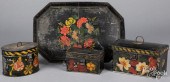 FOUR PIECES OF PAINTED TOLEWAR