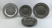 FOUR PIECES OF PEWTER 19TH CEN