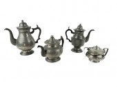 FOUR PIECES OF PEWTER 19TH CEN