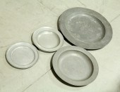 FOUR PIECES OF PEWTER.  Europe