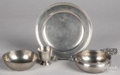 FOUR PIECES OF PEWTERFour piec