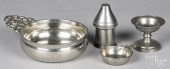 FOUR PIECES OF PEWTERFour piec
