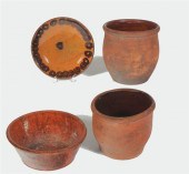 FOUR PIECES OF REDWARE.  Ameri
