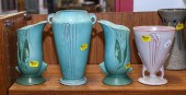 FOUR PIECES OF ROSEVILLE ART P