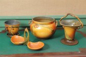 FOUR PIECES OF ROSEVILLE POTTE