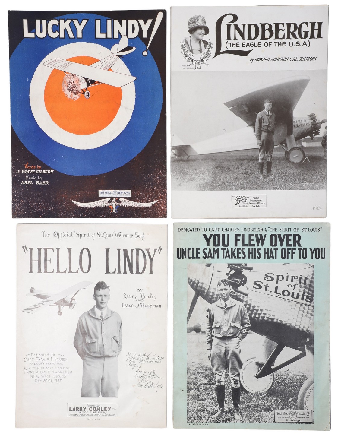 Four pieces of sheet music for