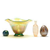 FOUR PIECES OF SIGNED ART GLAS