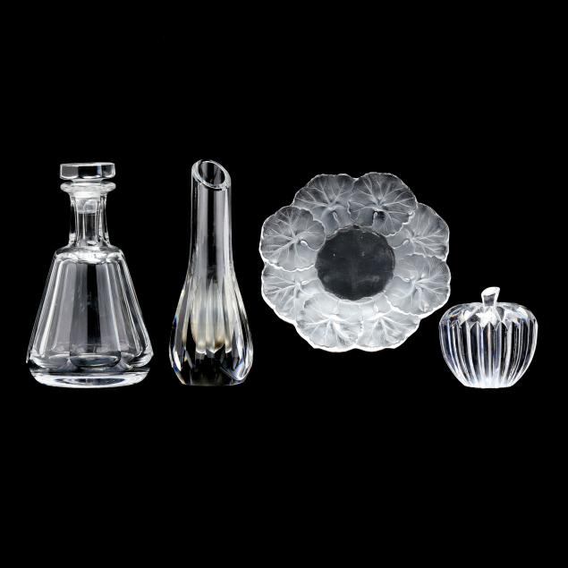 FOUR PIECES OF SIGNED CRYSTAL