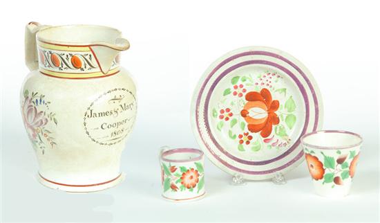 FOUR PIECES OF SOFTPASTE PORCELAIN.
