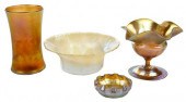 FOUR PIECES OF TIFFANY FAVRILE