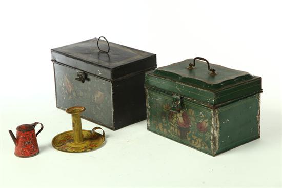 FOUR PIECES OF TOLEWARE.  American