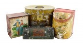 FOUR PIECES OF TOLEWARE, INCLU