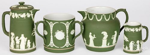 FOUR PIECES OF WEDGWOOD GREEN