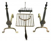 FOUR PIECES OF WROUGHT IRON HE