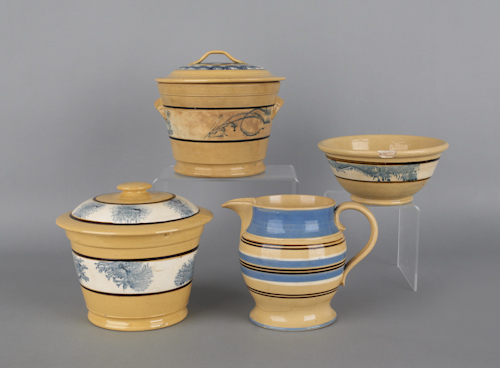 Four pieces of yelloware 19th c.
