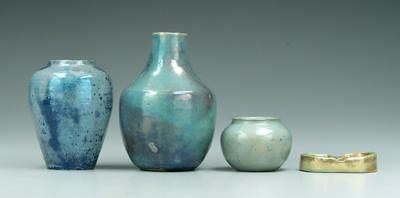Four pieces Pewabic pottery: one