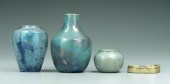 Four pieces Pewabic pottery: o