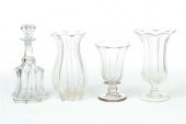 FOUR PIECES PILLAR MOLD GLASS.