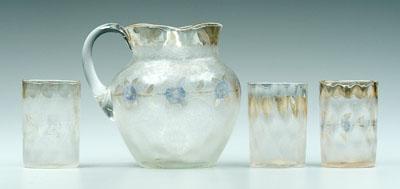 Four pieces Pomona glass: 6 in.