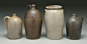 Four pieces salt glaze pottery