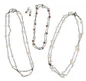 FOUR PIECES SILVER AND PEARL J
